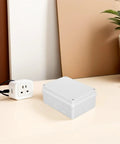 Cool 13 Piece I P65 Waterproof Junction Box Kit For Electrical Projects with white plastic enclosure on a desk.