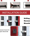 Installation guide for Push To Open Magnetic Cabinet Latches 4 Pack No Knobs Needed Hidden Door Hardware with drilling instructions.