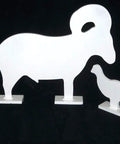 Half Scale Silhouette Targets Set for Rifle Shooting IHMSA NRA Style 4 AR500 Steel Knock-Overs Chicken, Turkey, Pig, Ram