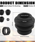 Product dimensions of Durable Rubber Dust Resistant Brake Caliper Pin Bushing Kit for Toyota Prius Cadillac CTS Scion tC xB Lexus HS250h Jeep