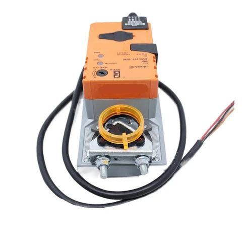 Rock Solid Ac Dc 24 Volt Modulating Damper Actuator With Real Time Position Feedback For Hvac Airflow Control featuring a top view with wiring.