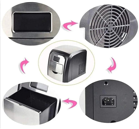Compact Countertop Ice Maker Whips Up Quick Chill Cubes In Minutes Flat, multiple angles showcasing features and design.