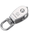 6 Pack M15 Single Pulley Block Set For Hanging Wire Towing And Lifting Rope Cable Roller Swivel Wheel Built Like A Tank With Durable Stainless Steel Construction And 360 Degree Rotation For Heavy Duty Rigging, stainless steel pulley with swivel ring
