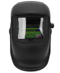 Stylish Ultralight Welding Helmet With Automatic Dimming For Serious Industrial Pros Featuring Durable ABS Construction And Solar Power viewed from the front, displaying auto dimming panel.