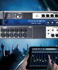 Ui16 16-Input Digital Mixer With Remote Control, Rack-Mountable Pro Audio Console in a live sound setting with tablet control