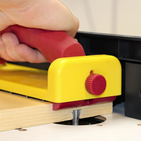 Using GrabberPLUS Pushblock For Table Saws Router Tables Band Saws And Jointers Yellow With Diamond Grip Rubber Bottom