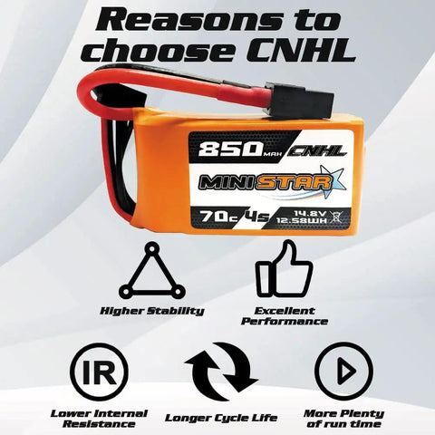 4S 850mAh 14.8V 70C LiPo Battery With XT60 Plug For RC Airplanes Helis Quadcopters FPV Racing Drones Two Pack High Discharge