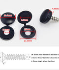 Multi-Function Hinged Screw Cover Caps Set For Self-Tapping Screws, ABS Black Caps, 100 Piece Pack showing dimensions in detail