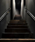 Clear Acrylic Stair Handrail With Crystal Bubble Design Wall Mount Glass Look Banister Indoor Outdoor Loft Hallway Staircase Custom Length Waterproof Modern Slick Install Tight Fit Home Refresh Pick along dark staircase.