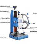 Heavy Duty Manual Arbor Press Featuring Precision Handwheel And Cast Iron Core Built Like A Tank For Tough Shop Jobs Rock Solid Workhorse Smooth Turning Action Reliable Benchtop Press showing detailed parts.