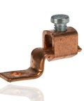Copper Mechanical Connector Solderless Lug Kit For Six To Fourteen AWG Wires, Three Sixteenths Inch Mounting Hole, 25 To 70 Amp Capacity, Rust Resistant Screws, Single And Double Lug, Model DE704, showing single lug with rust-resistant screw and mounting hole visible.