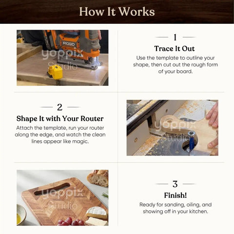 Kickass 2 Piece Acrylic Charcuterie Board Handle Router Template Set With Long And Short Handle Styles, router shaping tutorial.