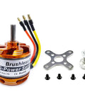 D3536 1000KV Brushless Outrunner Motor 5.0mm Shaft for 2-4S RC Multicopters with banana plugs and mounting kit