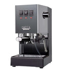 Classic Evo Pro Grade Espresso Machine With Industrial Grey Finish Made In Italy Compact Size 9 Bar Extraction 58mm Stainless Steel Commercial Portafilter Three Way Solenoid Valve Commercial Steam Wand Sturdy Steel Housing For Barista Pros.
