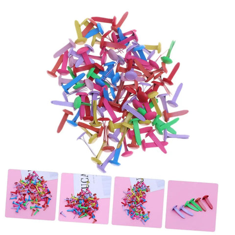 Colorful assortment of 300Pcs Miniature Brads Round Fasteners for Crafts DIY Projects Scrapbooking Card Making Dreadlock Accessories.