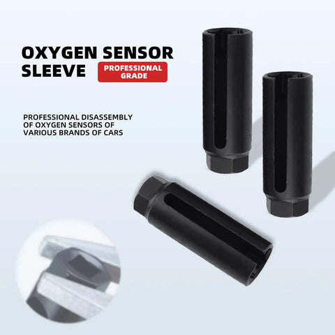 Seven Eighths Inch Offset Oxygen Sensor Socket With Side Wire Cutout 6 Point Slotted 22mm Chrome Vanadium Steel Black Finish