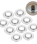 Top Shelf Adjustable Fire Sprinkler Cover Plates 10 Pack Double Layer Escutcheon Ceiling Kit, silver with open center for pipe.