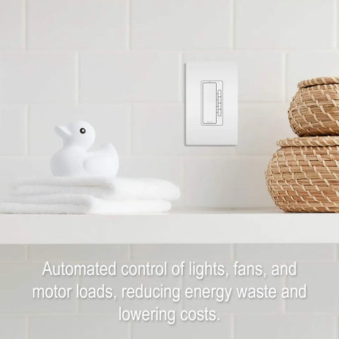 Radiant Digital Countdown Timer Rocker Light Switch For Home Lighting Control with duck ornament and towels in bathroom setting