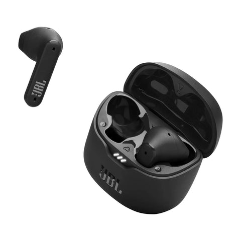 Tune Flex True Wireless Earbuds With Pure Bass Sound From 12mm Drivers, Active Noise Canceling And Smart Ambient; earbuds in black case