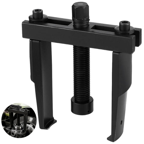 Two Jaw Bearing Puller for Auto Repair with adjustable jaws, showing steel construction and secure grip for universal use