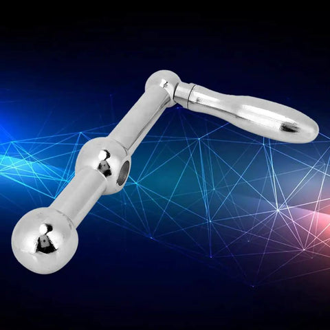Beefy High Hardness Milling Machine Ball Handle Kit With Three Ball Crank For Bridgeport Style Mills, ergonomic chrome design