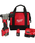 M12 Cordless Rivet Tool Kit for No Fuss Riveting on Aluminum, Steel And Stainless Rivets with charger and carrying case