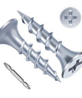 Zinc Plated Size 8 By 3/4 Inch Self Tapping Drywall Screws Featuring Aggressive Coarse Threads And Sharp Points, with Phillips head.