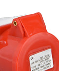 Tough As Nails Industrial Cee Socket Wall Mounted Heavy Duty Polycarbonate Housing With Genuine Brass Contacts Ip44 Weather Proof Plug And Play Power Receptacle Dead Nuts Reliable For Campsites Worksites And Job Sites close-up of brass contact on red polycarbonate housing
