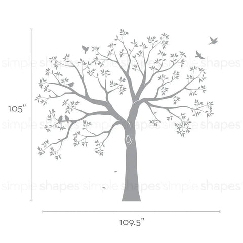 Staircase Family Tree Wall Decal in Chestnut Brown, Large 109.5 W x 105 H Inches, Matte Vinyl Peel and Stick Wall Art for Photo Display