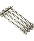 Heavy Duty 3/8-16 Inch Hex Head Bolts With Nuts And Thick Flat And Lock Washers, Partially Threaded, Stainless Steel 18-8 Plain Finish
