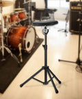 Electronic Drum Stand With Plate Mount Holder, Heavy Duty Metal Construction, Compact Design, Adjustable Height, Black
