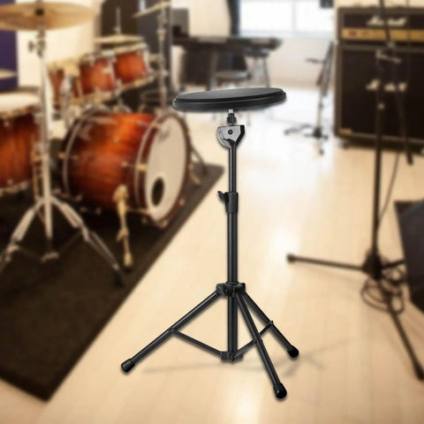 Electronic Drum Stand With Plate Mount Holder, Heavy Duty Metal Construction, Compact Design, Adjustable Height, Black