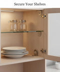Beefy Stainless Steel L Bracket Shelf Supports Lock Your Floating Shelves And Cabinet Corners Dead Secure With Zero Sweat Easy Weekend Warrior Installation Hardware 10 Pack in kitchen cabinet with glass shelves.