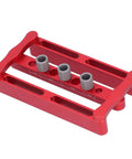 Adjustable Dowel Jig Kit With Precision Drill Bushing, anodized aluminum, shown from top view for easy hole placement