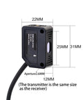 Laser Beam Photoelectric Switch Infrared Sensor NPN PNP 30 Meter Range Long Distance Transmission Photo Switch side view