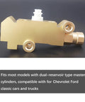 Heavy Duty Brass Brake Proportioning Valve delivers slick stopping power for front disc and rear drum brakes, fits classic Chevy.