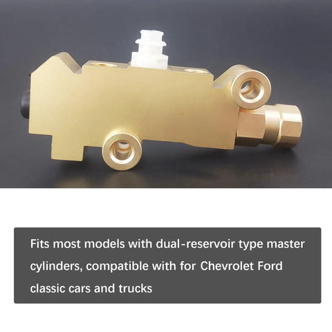 Heavy Duty Brass Brake Proportioning Valve delivers slick stopping power for front disc and rear drum brakes, fits classic Chevy.