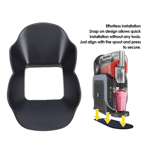 Front view of No Spill Pouring Guard For FS301 FS300 Slushie Machine, Snap On Fit, Keeps Drips In Check, Dishwasher Safe, Food Grade PP.