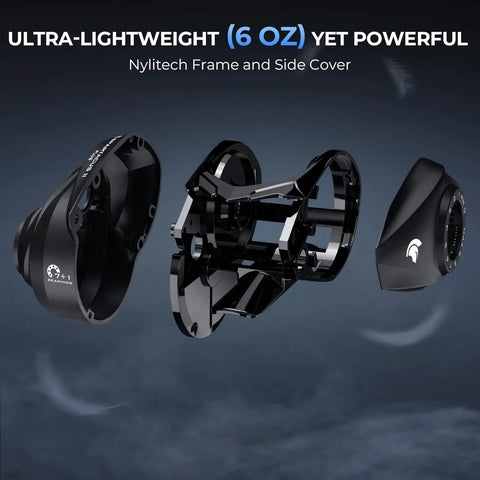Spartacus II Plus Baitcasting Reel With DualBalance Magnetic Braking, lightweight Nylitech frame and side cover parts