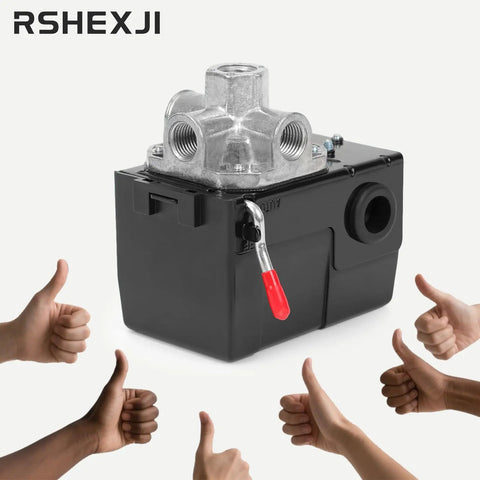 Universal Air Compressor Pressure Switch 4 Port One Quarter Inch NPT 95 125 PSI Cut In Cut Out With Unloader Valve