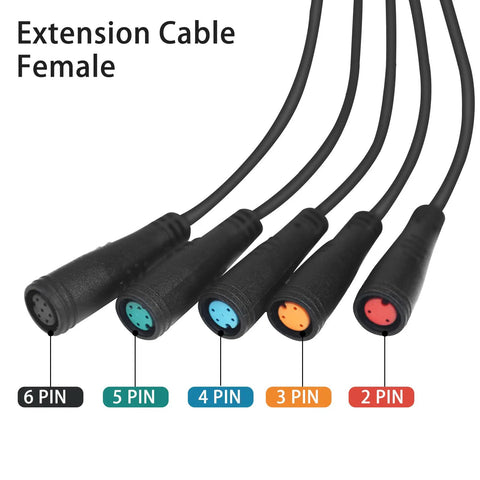 Waterproof Ebike Extension Cable 2Pin 3Pin 4Pin 5Pin 6Pin 120cm Length With Male And Female Connectors DIY Plug And Play Wiring Kit For Throttle Motor Brakes Lights Display And Ebrake