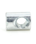 Top Tier Replacement Cross Dowel Barrel Nuts Compatible With Ikea Part 100514 For Crib And Bunk Bed Frames close-up of silver zinc plated nut