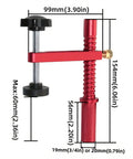 Fast Release Aluminum Dog Clamps for Workbench dimensions
