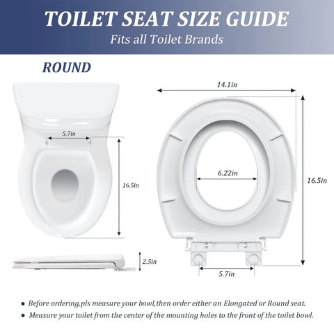 2 In 1 Toilet Seat With Built In Toddler Seat Slow Close Round Seat Fits Most Toilets For Adults And Kids Heavy Duty Thick Plastic Never Loosen Easy To Install And Clean White 16.5 Inch