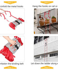 Installation steps for Fire Escape Ladder For Two Story Home With Anti-Skid Rungs, Portable Emergency Escape Gear, Easy To Deploy And Store Up To 15 Feet