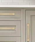 5 Pack 5 Inch Center To Center Champagne Bronze Cabinet Pulls With Matching Backplates on gray kitchen cabinets