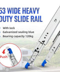 Heavy Duty 22 Inch Drawer Slides With Lock Full Extension Ball Bearing Rails Smooth Glide For Kitchen Cabinets And Furniture