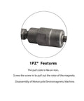 Double Head Magneto Flywheel Puller Tool With 24Mm Right Hand And 27Mm Left Hand Threads, close-up view of the tool's threaded design.