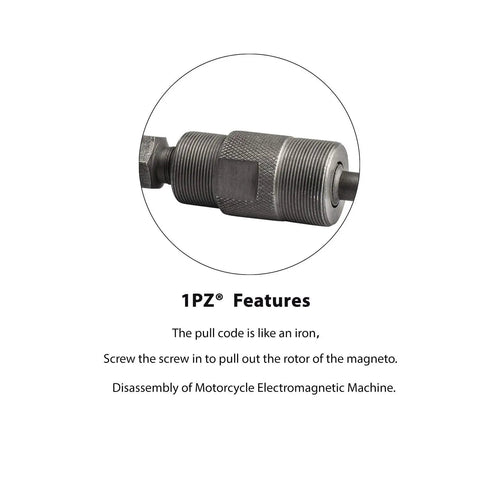 Double Head Magneto Flywheel Puller Tool With 24Mm Right Hand And 27Mm Left Hand Threads, close-up view of the tool's threaded design.