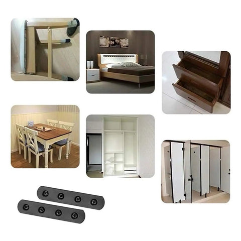 5 Inch Black Mending Plate Straight Braces with Screws for furniture repair and installation examples, durable steel repair plates